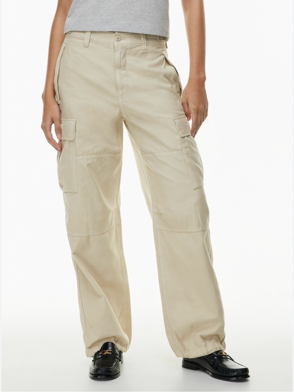 TNA‎ 100% Cotton Cream Straight-Leg Cargo Pants Size 6